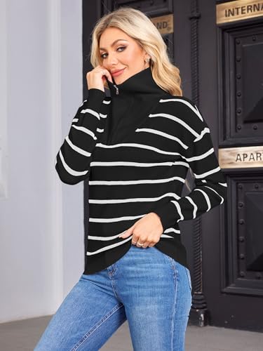 HDLTE Trendy Sweaters for Women 2025 – Striped Tunic Pullover Sweaters Long Sleeve Tops Fall Winter Outfits Clothes4