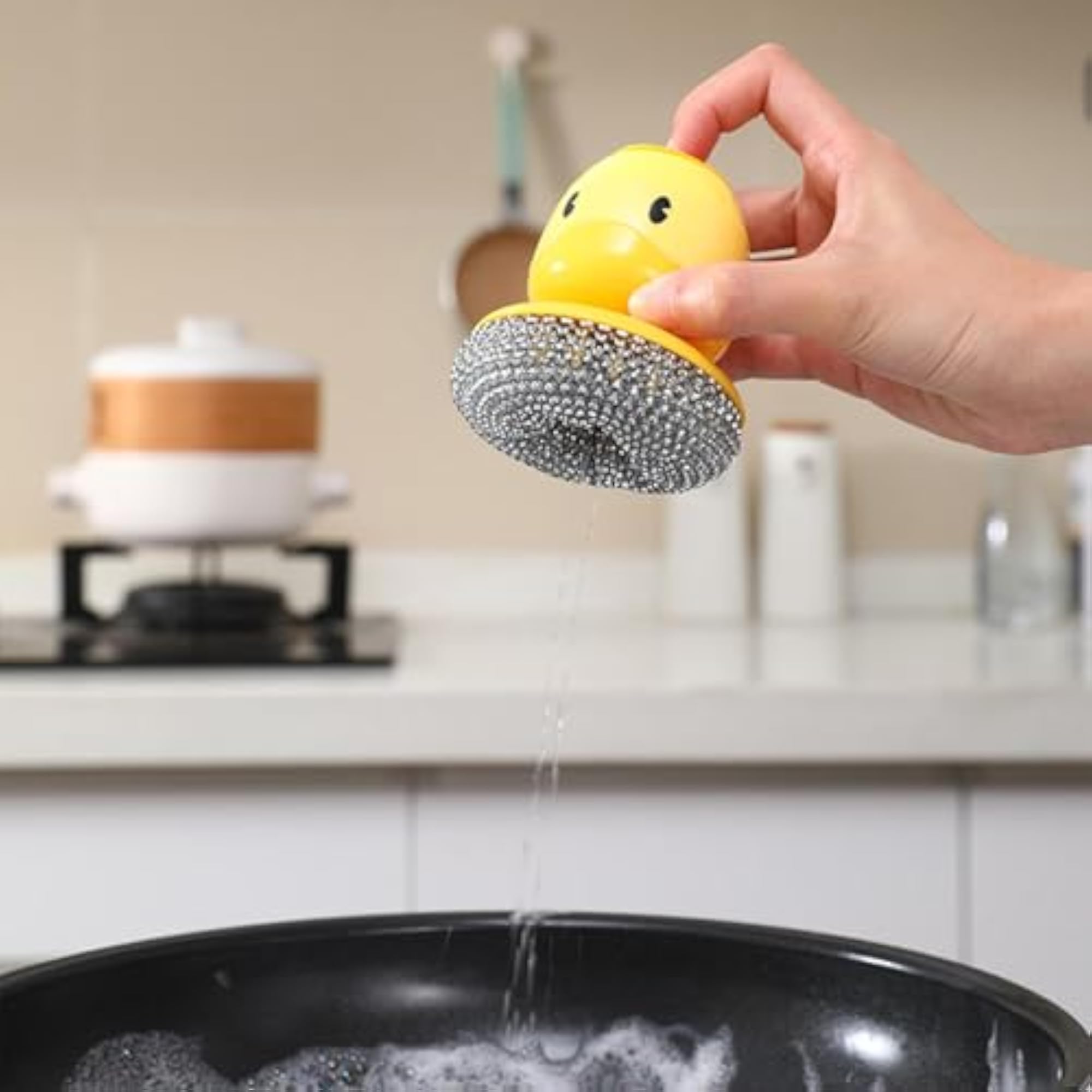 Soap Dispensing Cleaning Brush for Pots and Pans