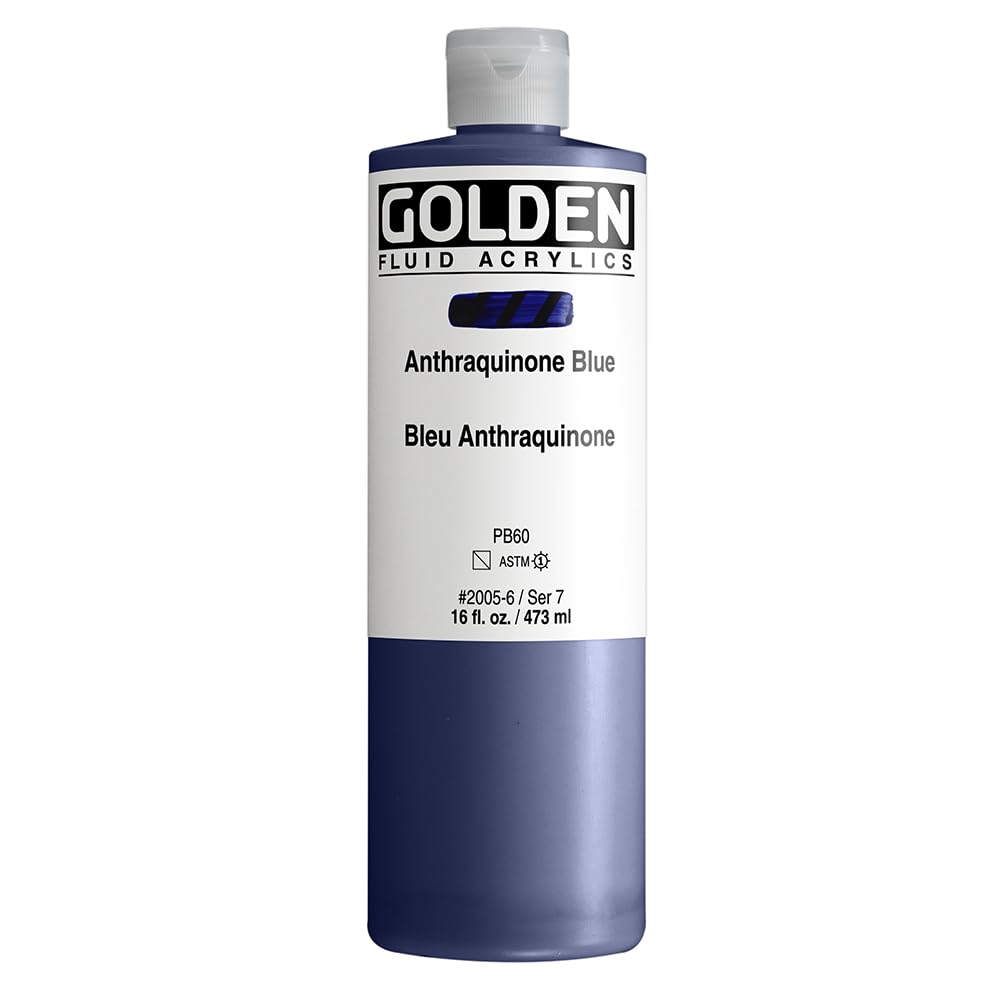 Golden : Fluid Acrylic Paint : 473ml (16oz) : Anthraquinone Blue