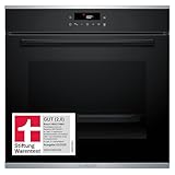 Bosch HBA272BB3, Stiftung Warentest GUT (2,0)*, Serie 4 Einbau-Backofen 60 x 60 cm, Pyrolyse-Selbstreinigung & Hydrolyse, LED Touch Control, 3D-Heißluft, 10 Automatikprogramme, Schnellaufheizung