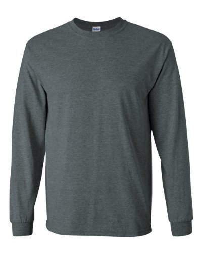 Gildan Men's Ultra Cotton Long Sleeve T-Shirt 2-Pack - Ash Grey & Navy, X-Large - View #4
