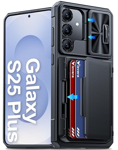 Étui portefeuille Galaxy S25+ Plus silicone robuste finition premium Vizvera noir