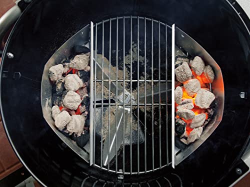 Image of Weber Master-Touch Charcoal Grill, 22-Inch, Slate Blue - Premium Outdoor BBQ Grill with Tuck-Away Lid Holder & One‑Touch Cleaning System, Porcelain‑Enameled Kettle