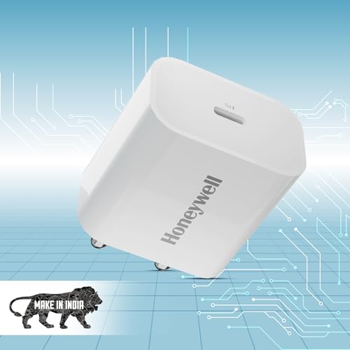 Image of Honeywell Zest PD 20W Type-C Charger Adapter with PPS, Ultra-Fast Charging, PD 3.0, BIS Certified for iPhone 17 /17 Air / 17 Pro / 17 Pro Max, Samsung Galaxy, Pixel, iPad, AirPods & More