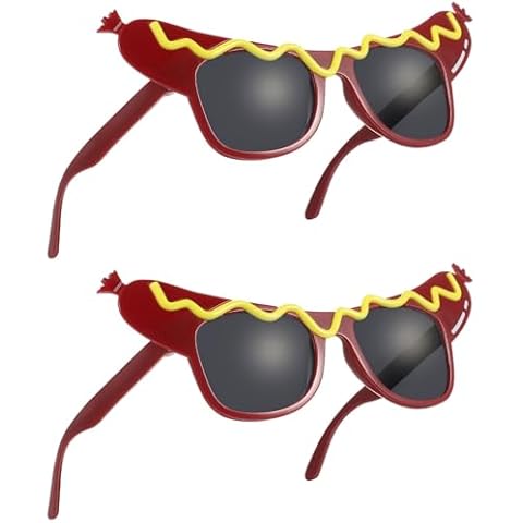 Gatuida 2 Pcs Funny Dance Party Makeup Glasses Hot Dog Eyeglasses for Masquerade Party Glasses for Summer Party Luau Party Decorations Cover