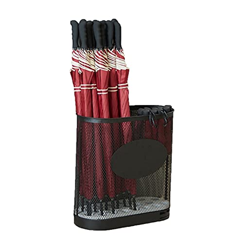 Seau à parapluie noir en métal léger pour rangement long et court