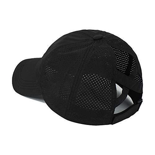 Gorra de béisbol mujer negra con ajuste rápido miniatura 5