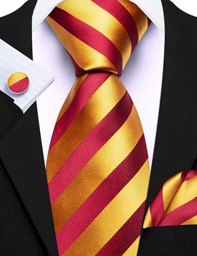 Image of Barry.Wang Men 6PCS Tie Silk Gift Necktie Clip Woven Tie Sets Party | Men Tie Classic Silk Gift Necktie With Tie Clip Jacquard Woven Neck Ties 6PCS Formal Wedding