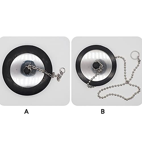 Bouchon de baignoire Shoke durable en caoutchouc et chaîne finition Argento