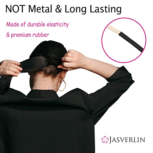 Jasverlin Brown Thick Large Hair Elastics Ties, No Damage Ponytail Holder No Breakage Hairties, Extra-Thick Hair Bands For Women’s Thick Curly Hair, Stretchy Hair Accessories 6Mm 48 Pcs (Medium Brown) #TOP2