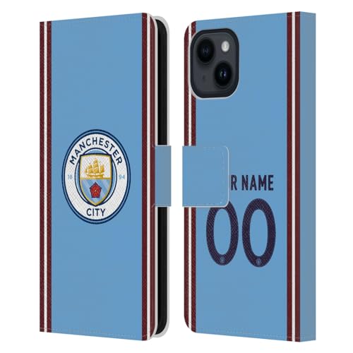 Coque Manchester City iPhone 15 cadeau idéal en cuir personnalisé pour supporter