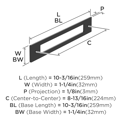 Image of Amerock Medora 8-13 /16 inch Matte Black Backplate