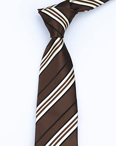 Image of Elfeves Men's Modern Striped Patterned Formal Ties College Daily Woven Neckties