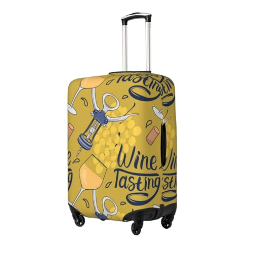 White Wine Seamless Luggage Cover Washable Elasticated Luggage Covers for Suitcase tsa Approved Stylish Dust and Scratch Resistant Luggage Case Protector for Kids and Adults -2