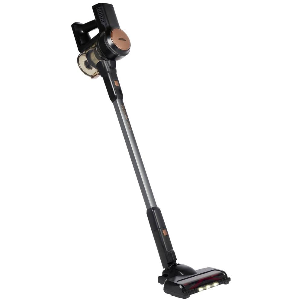 Princess Dynamic Storm 339390 - Potente Motor sin escobillas - Vaciado higiénico del depósito - 30 Minutos de Limpieza sin Cables - Cepillo motorizado - LED - posición de Espera - Modo portátil