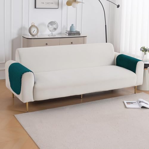 Image of HOKIPO Quilted Sofa Armrest Cover - 1 Pair | 'Quilt Classic' Teal (NEW-IN-925-TEAL*2)