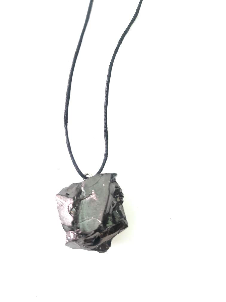 Karelia CreationsElite Shungite Protection Pendant and Necklace 100% Real Authentic Noble Raw Type 1 - Gift Idea - Men Women Teens Unisex Adult