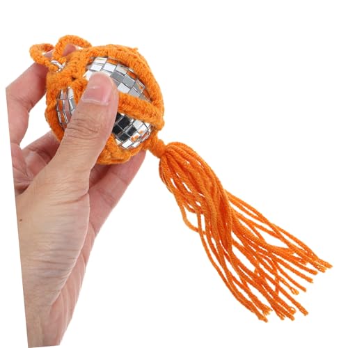 Bola espejada colgante reflectante para decoración de fiestas, eventos retro de música y baile, uso en interiores y exteriores (naranja) miniatura 7