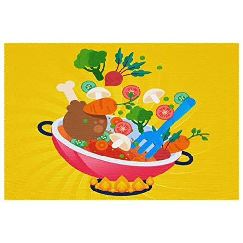 Sets de table de cuisine lot de 6 pour protéger des assiettes chaudes - 2