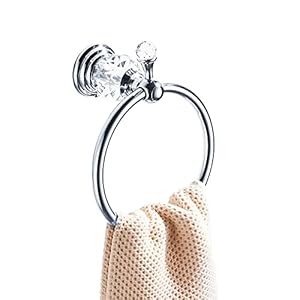 Wolibeer Kristall Chrom Handtuchring Elegance