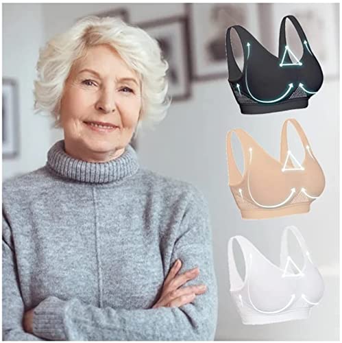 Geoby Breathable Cool Lift Up Air Bra - Stainlesh Breathable Uplift Bra, Seamless Wireless Cool Comfort Breathable Bra (Purple,4Xl) #TOP1