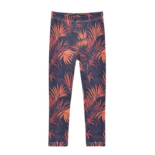 KLL Palm Tropical Pattern Exotic Toddler Girl Legging Soft High Waisted Lounge Pants Sports