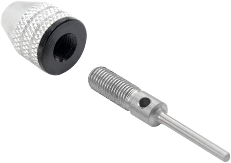 Rongon Keyless Drill Chuck Conversion Tool Keyless Chuck to Hold 0.3-3.4mm Drill Bits Milling Cutters for Electric Screwdriver Drill Adapter (0.3-3.4mm Silver Round Shank)