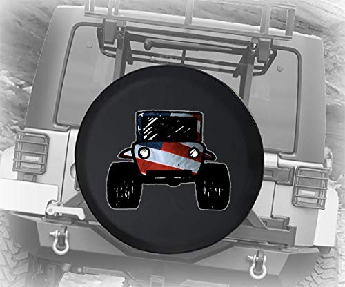 556 Gear Waving American Flag Tire Cover Red White Blue fits SUV and RV Spare Tire Cover Camper Accessories 33 in