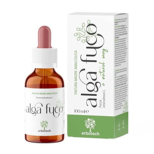 ERBOTECH, Tintura Madre de Alga Fucus, Tintura Madre de Gotas No Alcohólicas para Diluir en Agua, Vegano, No Deriva de Plantas OGM, Made in Italy, 100 ml