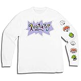 Nickelodeon Mens Long Sleeve Shirt - #TBT Mens 1990's Clothing - Rugrats, Hey Arnold, Ren and Stimpy...