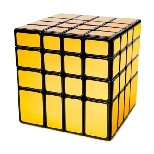 Image of SengSo Mirror 4x4 Shape Mod Speed Cube | Gold Finish | World's First Mass-Produced 4x4x4 Mirror Cube, Shape-Shifting Logic Puzzle for Advanced Solvers, Golden
