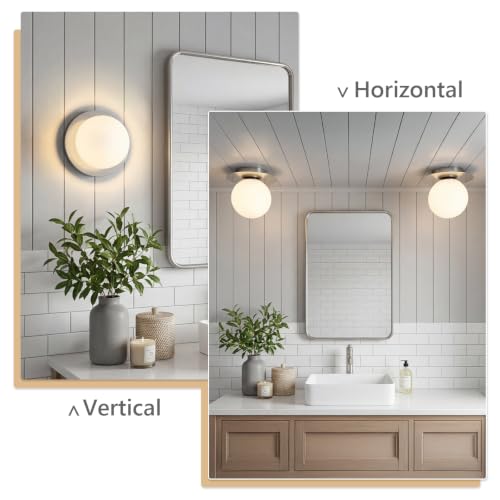 Image of Mid-Century Wall Sconces Ceiling Light Fixture,Nickel 2 Pack