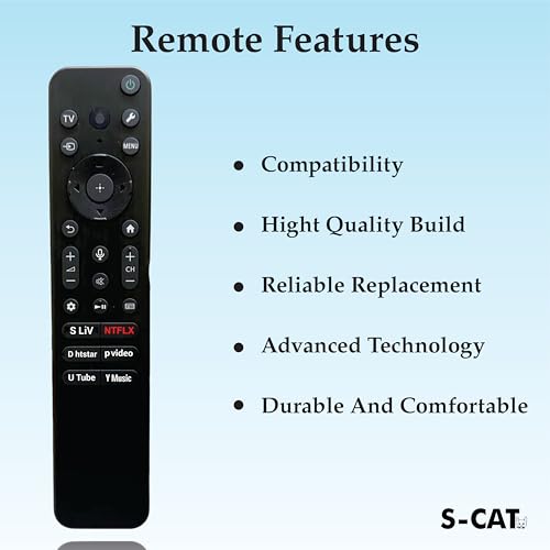 Image of S-CAT Compatible with Sony Tx811d Bravia TV Remote with Voice Command Suitable for A80L A83L A84L X75L X74L X90L X95L 85X80L 85X95L Series Smart 4K OLED Televison - Contact Customer Care for Order