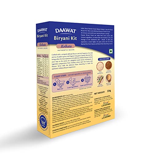 Image of Daawat Biryani Kit Kolkata | Authentic Recipe | Ready in 30 min | Ready to Cook | 334gm (Pack of 2)