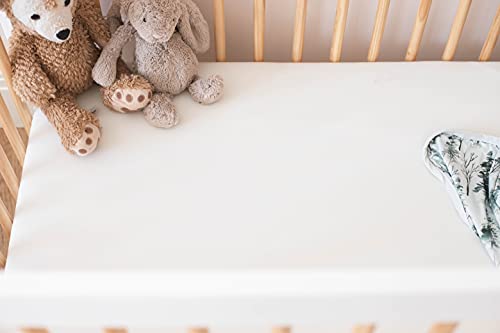 Pobibaby - Single Solid Premium Fitted Baby Crib Sheets For Standard Crib Mattress - Ultra-Soft Cotton Blend, Safe And Snug, And Stylish Solid Crib Sheet (Soft White) #TOP1
