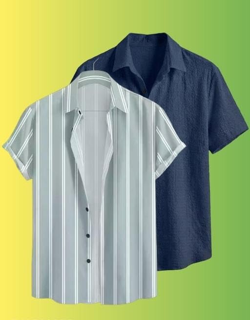 Wonder World Pack Two Men Shirts Short Sleeve Comfortable Casual Formal Daily Office Wear - Review, Price and Buying Guide