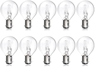 Luxvista Halogen Golf Ball Light Bulbs, B15 Small Bayonet Cap SBC G45 42W Dimmable Classic Traditional Globe Clear Round Energy Saving Bulbs, Warm White 2700K Pack of 10