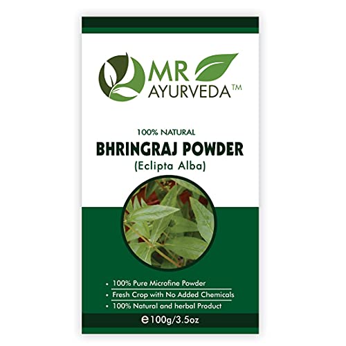 Image of MR Ayurveda Bhringraj Powder and Hibiscus Flower Powder - Combo Pack (100 Grams Each)