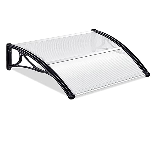 Herrselsam Vordach für Haustür 120x100 cm Transparent Polycarbonat Pultvordach Pultbogenvordach Überdachung Haustürvordach Türdach für draußen Sonnenschutz Regenschutz Aluminium Herrselsam Vordach für Haustür 120x100 cm Transparent Polycarbonat Pultvordach Pultbogenvordach Überdachung Haustürvordach Türdach für draußen Sonnenschutz Regenschutz Aluminium