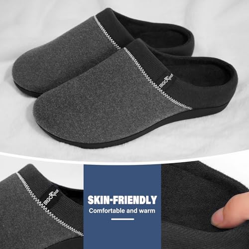 Image of ERGOfoot Orthopedic Slippers with Arch Support for Women Men | Orthotic House Shoes for Plantar Fasciitis, Heel Pain Relief, Slip on Clog with Anti-Skid Rubber Sole