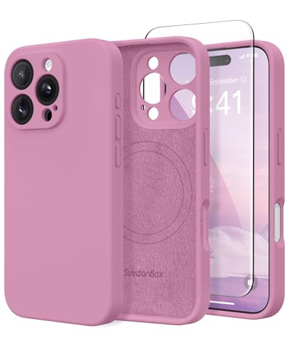 Image of Magnetic for iPhone 16 Pro Max Case, Compatible with MagSafe, [Full Camera Protection][Screen Protector] Silicone Shockproof Protective Phone Case for iPhone 16 Pro Max 6.9 inch, Blackcurrant
