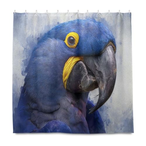 Rideau de douche lavable et imperméable en polyester résistant bleu - 2