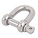 Aexit M10 Thread Transmission 304 Stainless Steel D Shape Shackle U Lock Wire Rope Fastener