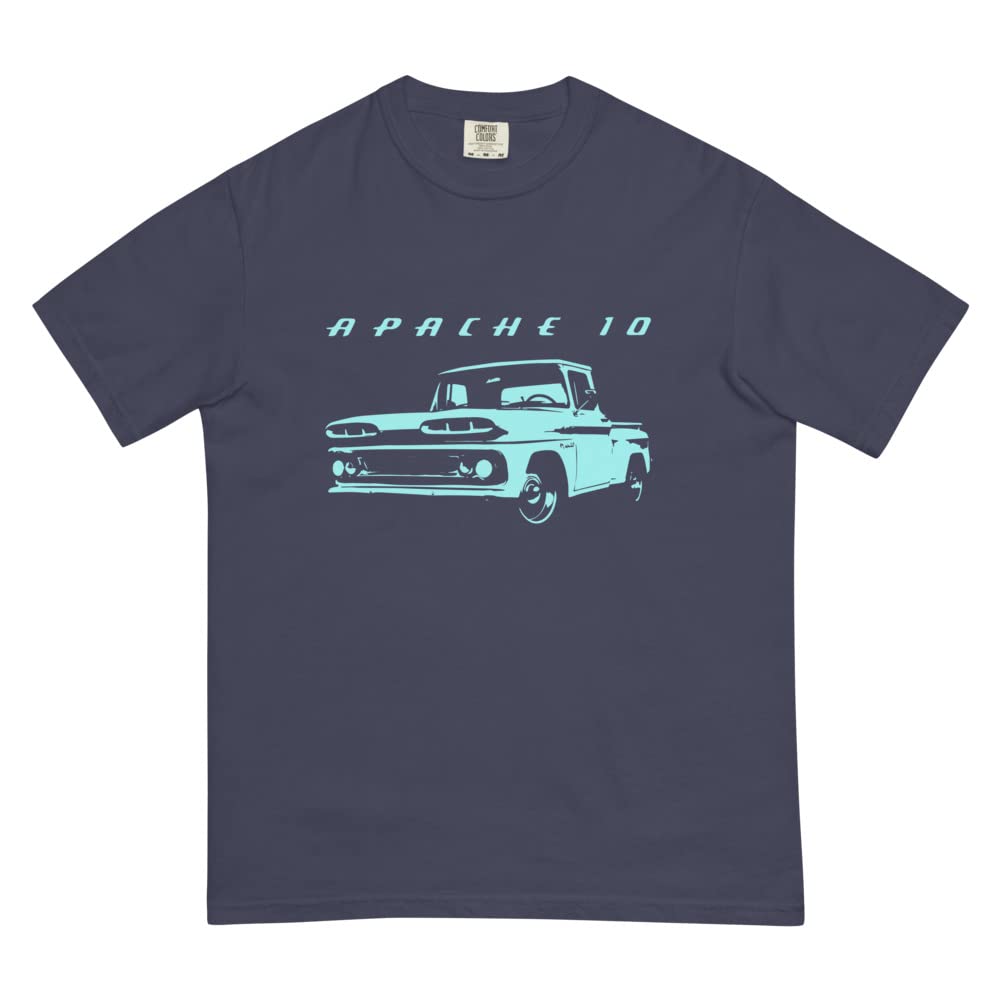 1960 Chevy Apache 10 Antique Pickup Truck Collector Custom męska odzież barwiona ciężka koszulka True