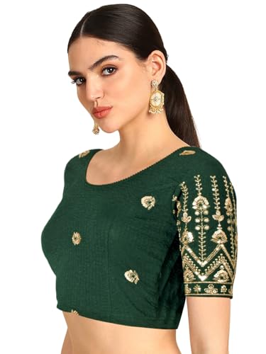 Image of Chandrakala Readymade Blouses for Women Sarees,Stretchable(B202-P)