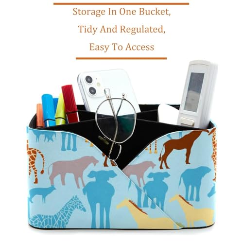 Porte-stylo rectangulaire bleu avec compartiments de rangement pour cosmétiques - 3