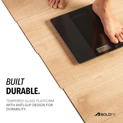 Image of Boldfit Weight Machine for Home Digital Weighing Machine for Human Body with LCD Display Max Weight Capacity 180Kgs (Batteries Not Included) - Bathroom Scale for Home