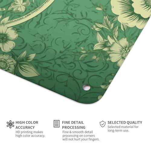 Imprimé floral vintage d'exception sur peinture en métal vert