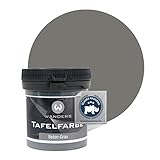 Wanders24 Tafelfarbe (100ml, Beton-Grau) Blackboard Paint - Tafellack - abwischbare Wandfarbe - in 20 Farbtönen erhältlich - Made in Germany
