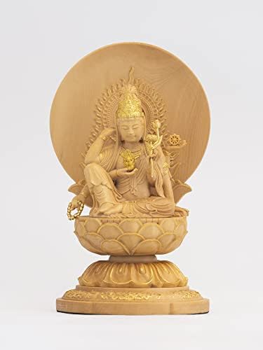 Amazon.co.jp: 極小仏 如意輪観音 10.5cm（木製：ツゲ 金泥仕上）＿ 